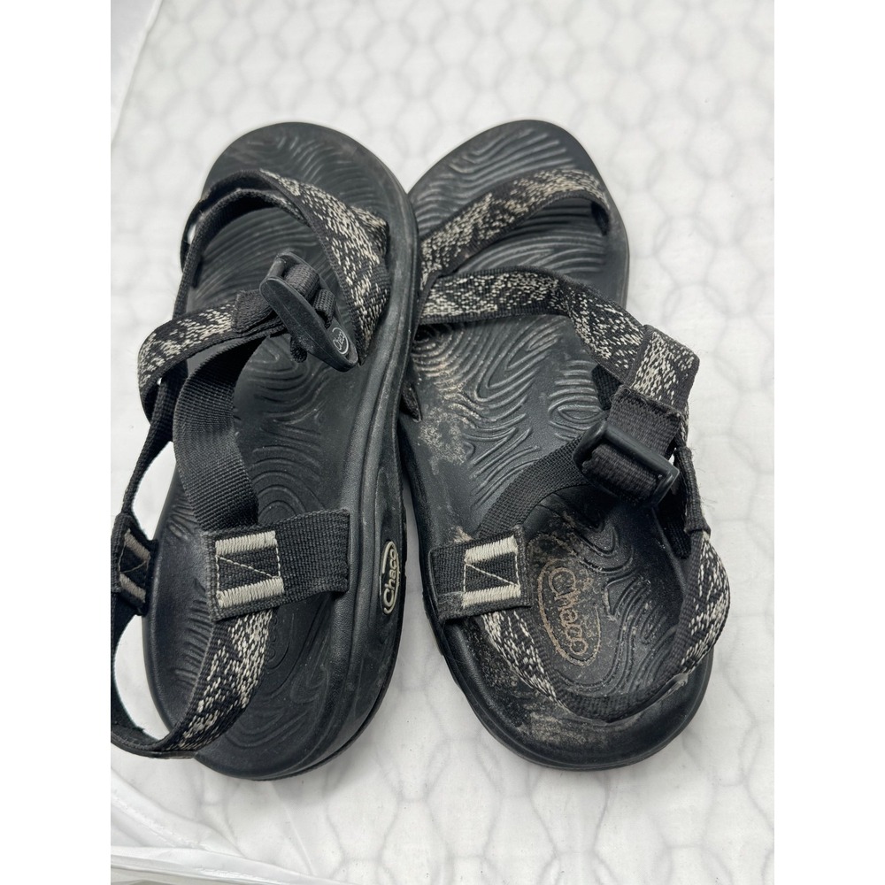 Chaco Women's Strappy 9 Black Gray Adjustable Strap Sport Outdoor Hiking Sandal